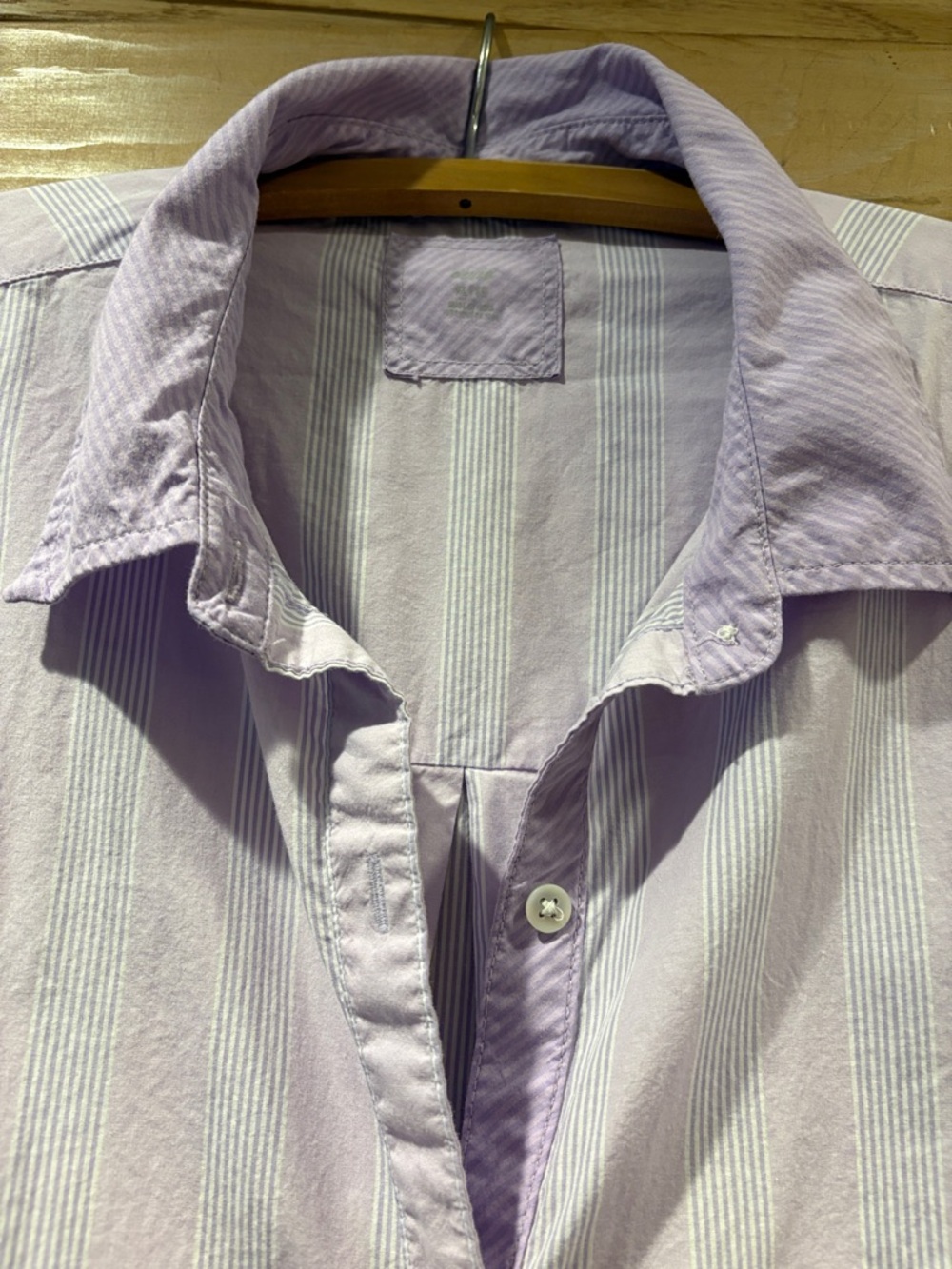 aerie Lavender & White Striped Button-Down Shirt XXL